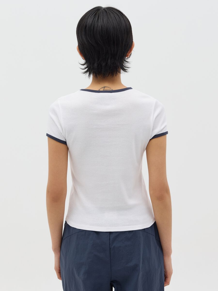 White slim-fit T-shirt in cotton_3