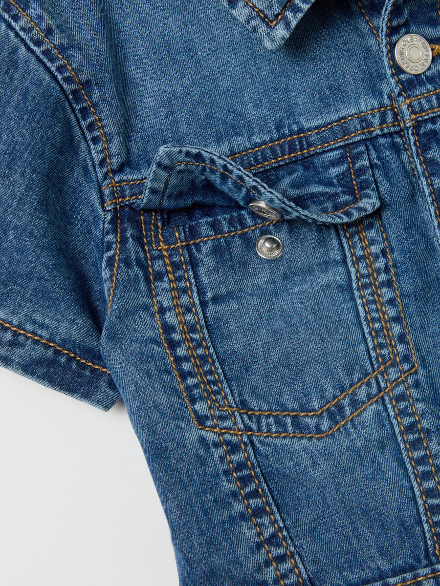 Short-sleeved dress in denim_3