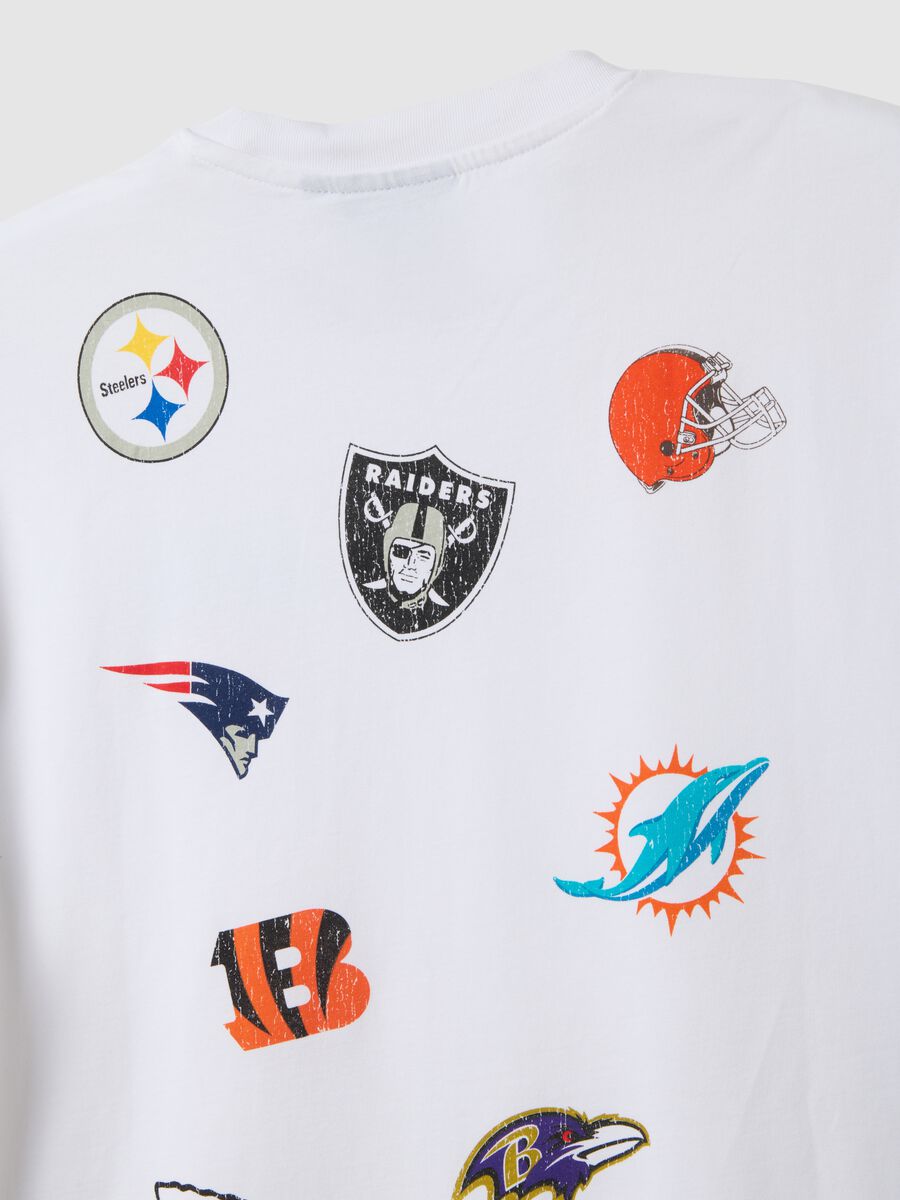 White pure cotton T-shirt with NFL logo_5