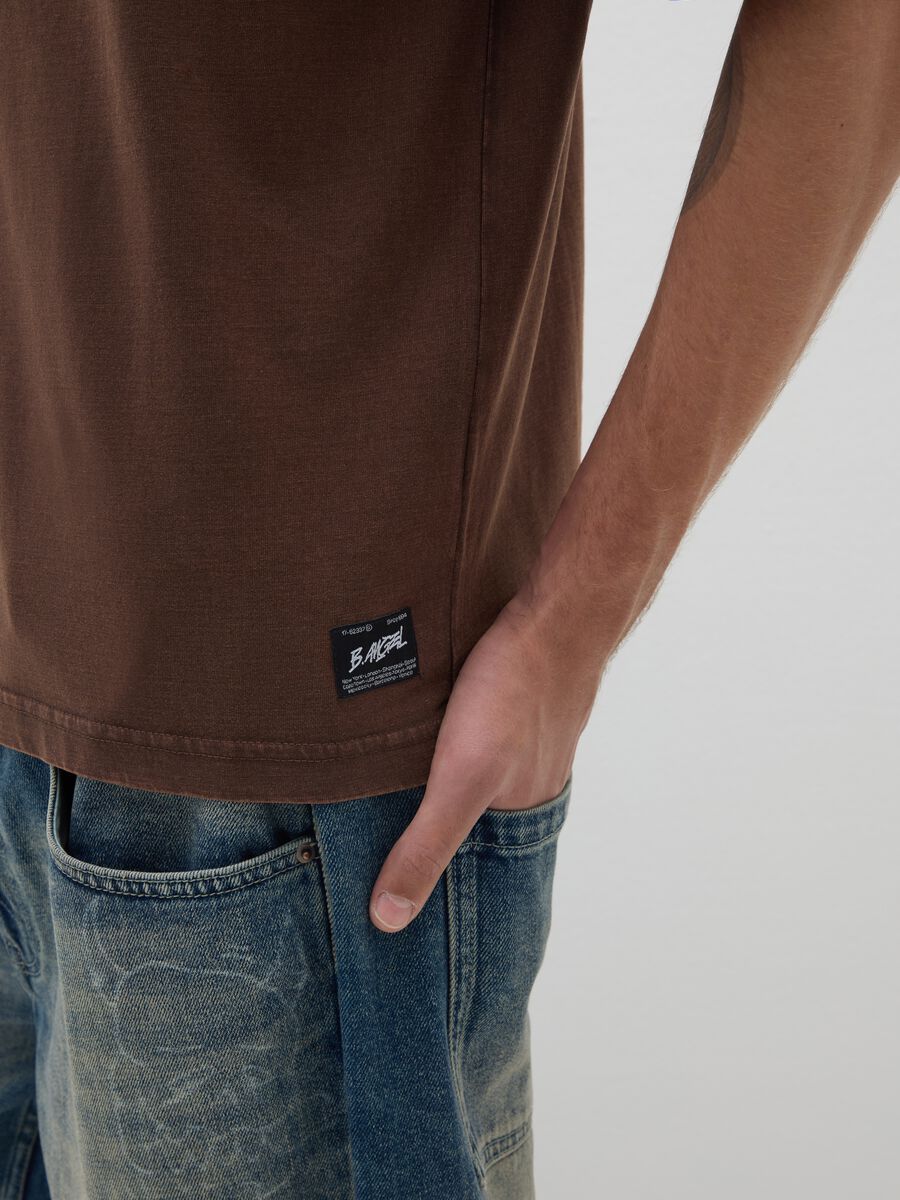 Brown boxy fit pure cotton T-shirt_3