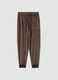 Brown stretch-fabric pyjama trousers_0