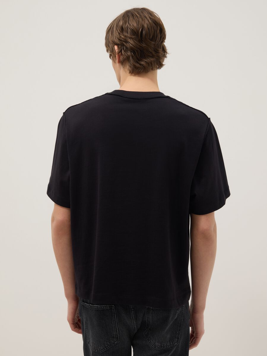 T-shirt in puro cotone nero boxy fit_3