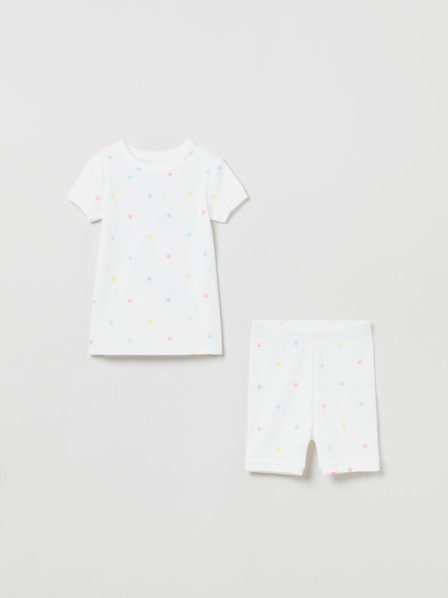 Pyjamas in organic cotton with star print_0