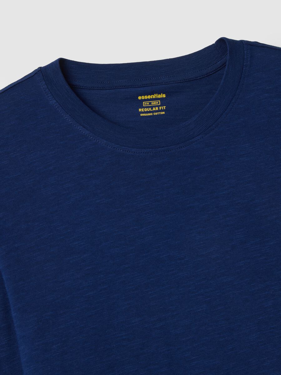 Blue long-sleeve T-shirt in pure cotton, regular fit_5