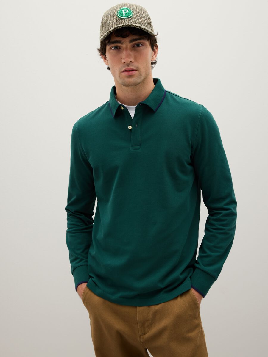 Polo in puro cotone verde regular fit_0