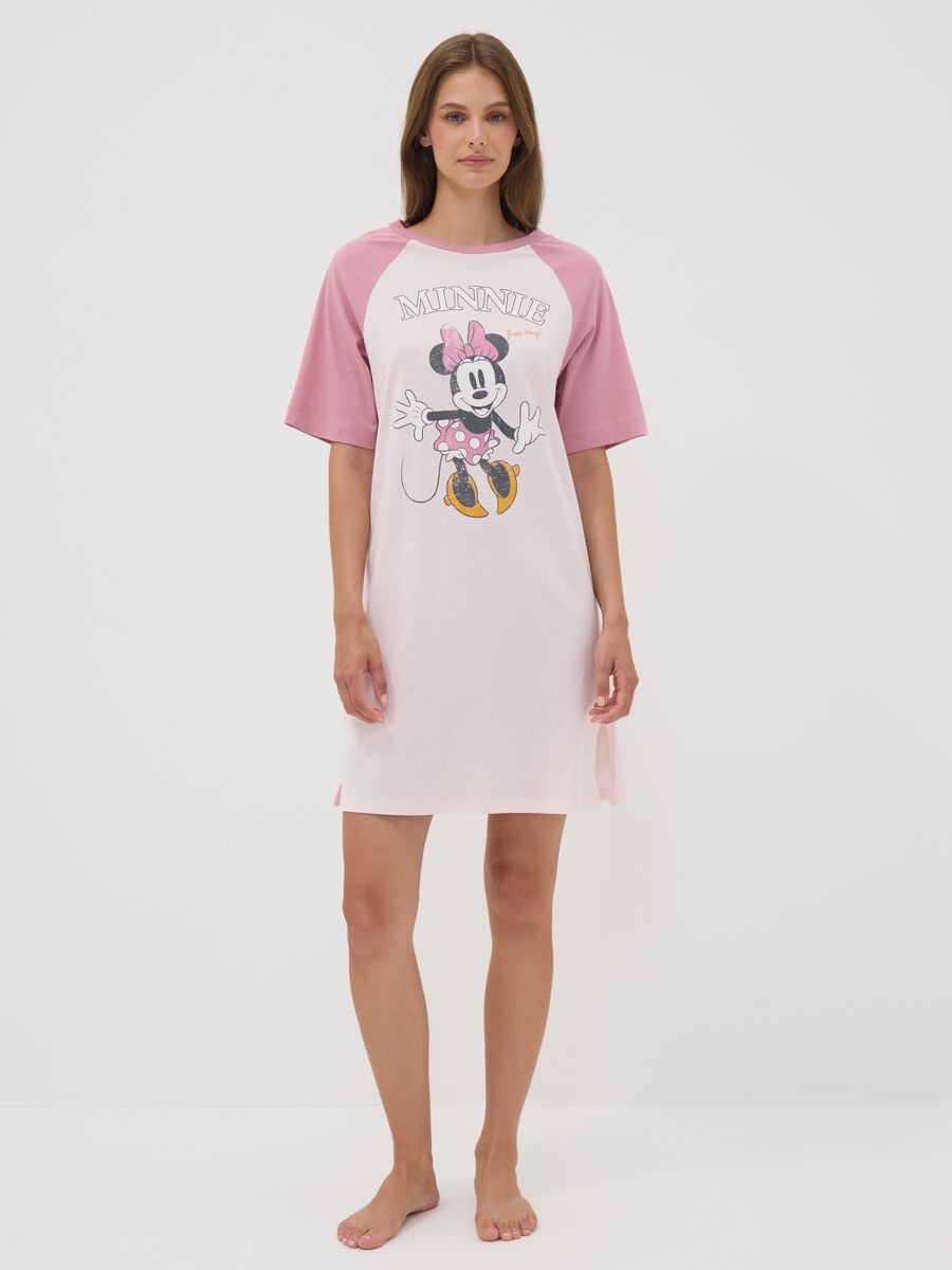 Pink pure organic cotton nightshirt with Minnie print_0
