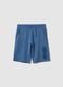 Boys' blue pure cotton shorts, regular fit with print_3
