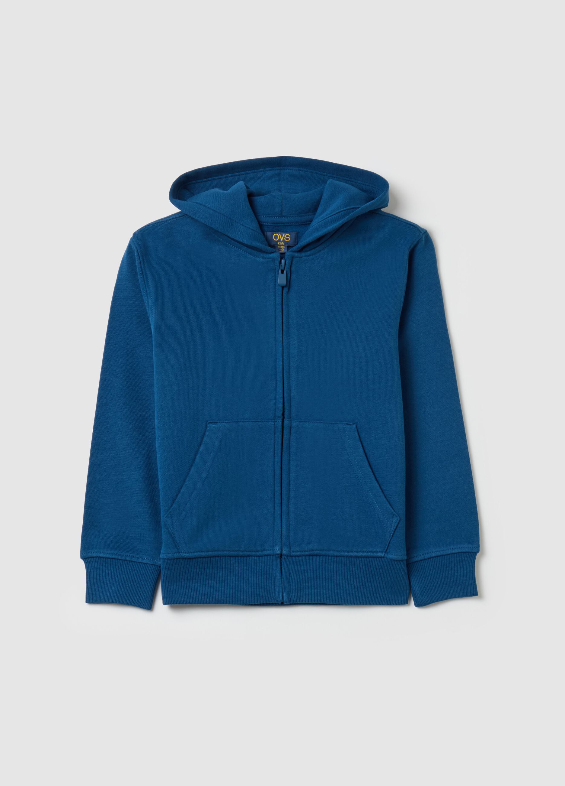 Essential organic cotton full-zip sweatshirt with hood