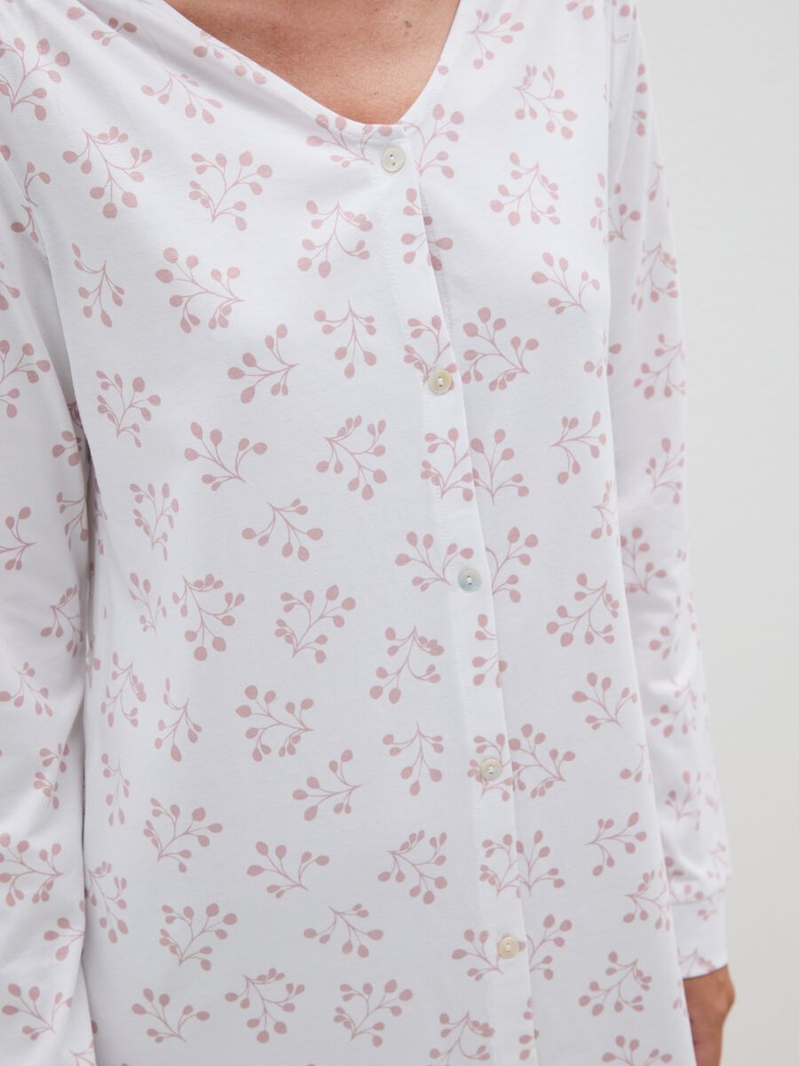 Camicia da notte bianca con stampa rosa_3