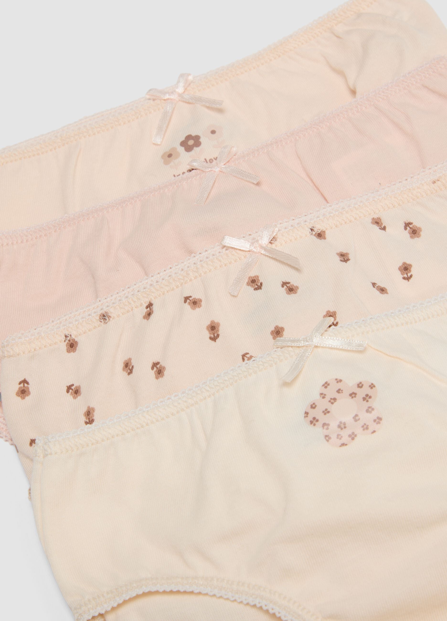 Multipack di sette slip multicolor in puro cotone organico per neonata e bimba