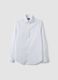 White stretch cotton poplin shirt with French collar, slim fit_4