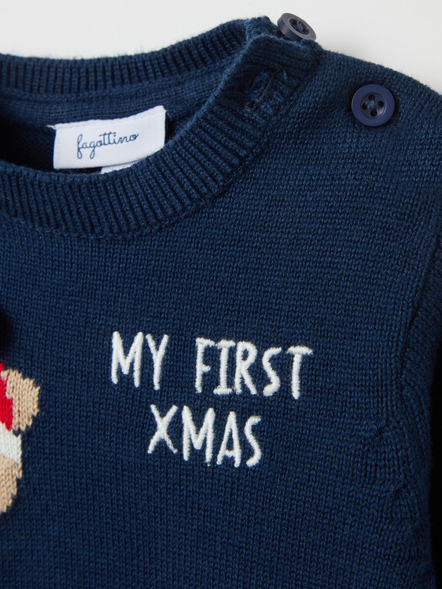 Top and trousers set in jersey with Christmas design_3