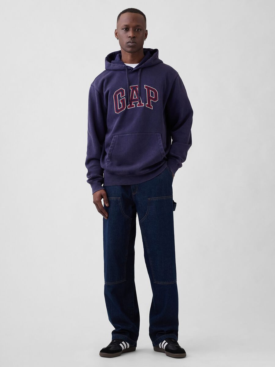 Cotton-blend logo hoodie_1