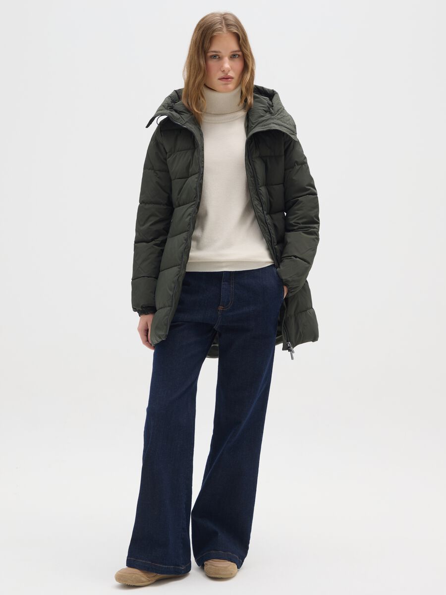 Dark green padded jacket with hood_1