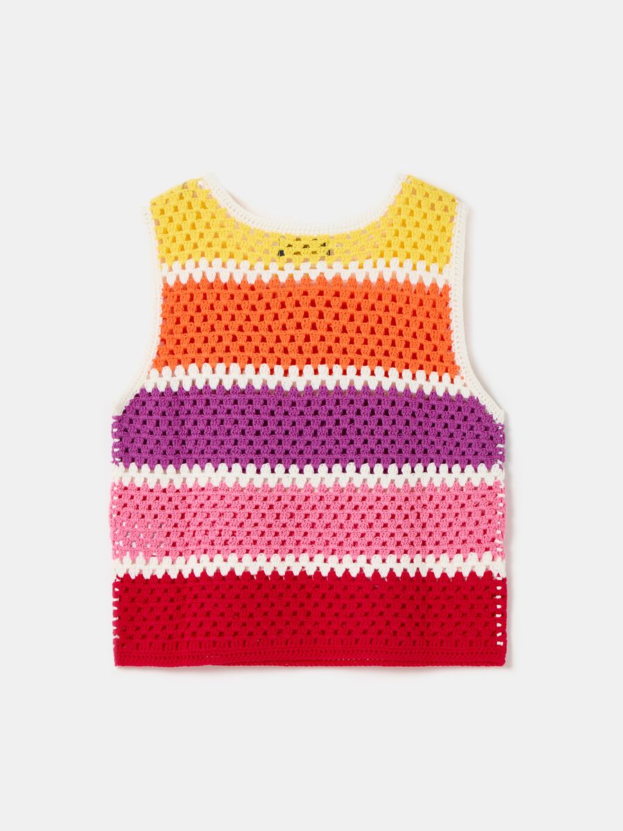 Tank top crochet a righe multicolor_2