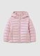 Pink padded girls' jacket with hood_0
