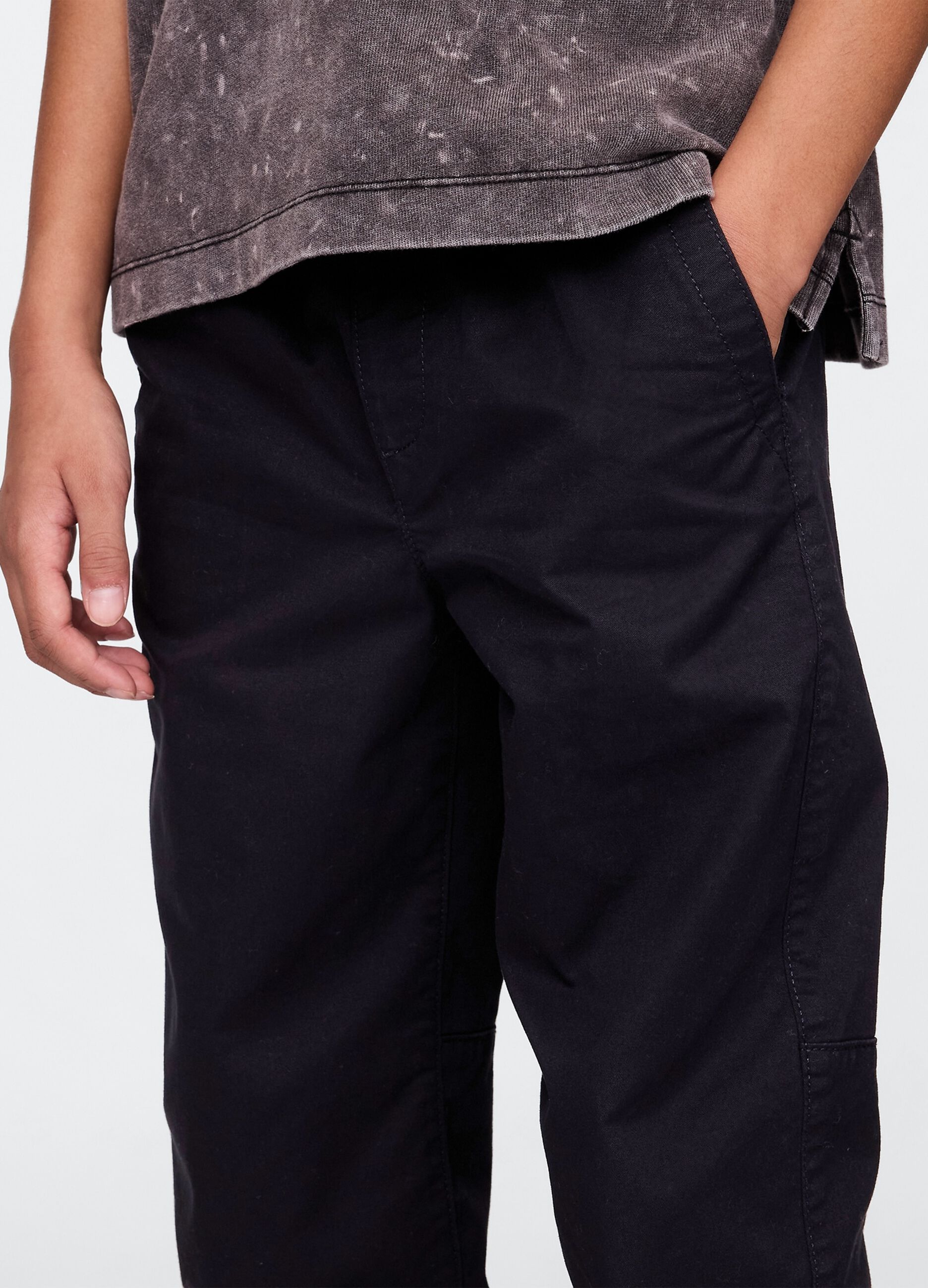 Pantaloni neri in cotone elasticizzato