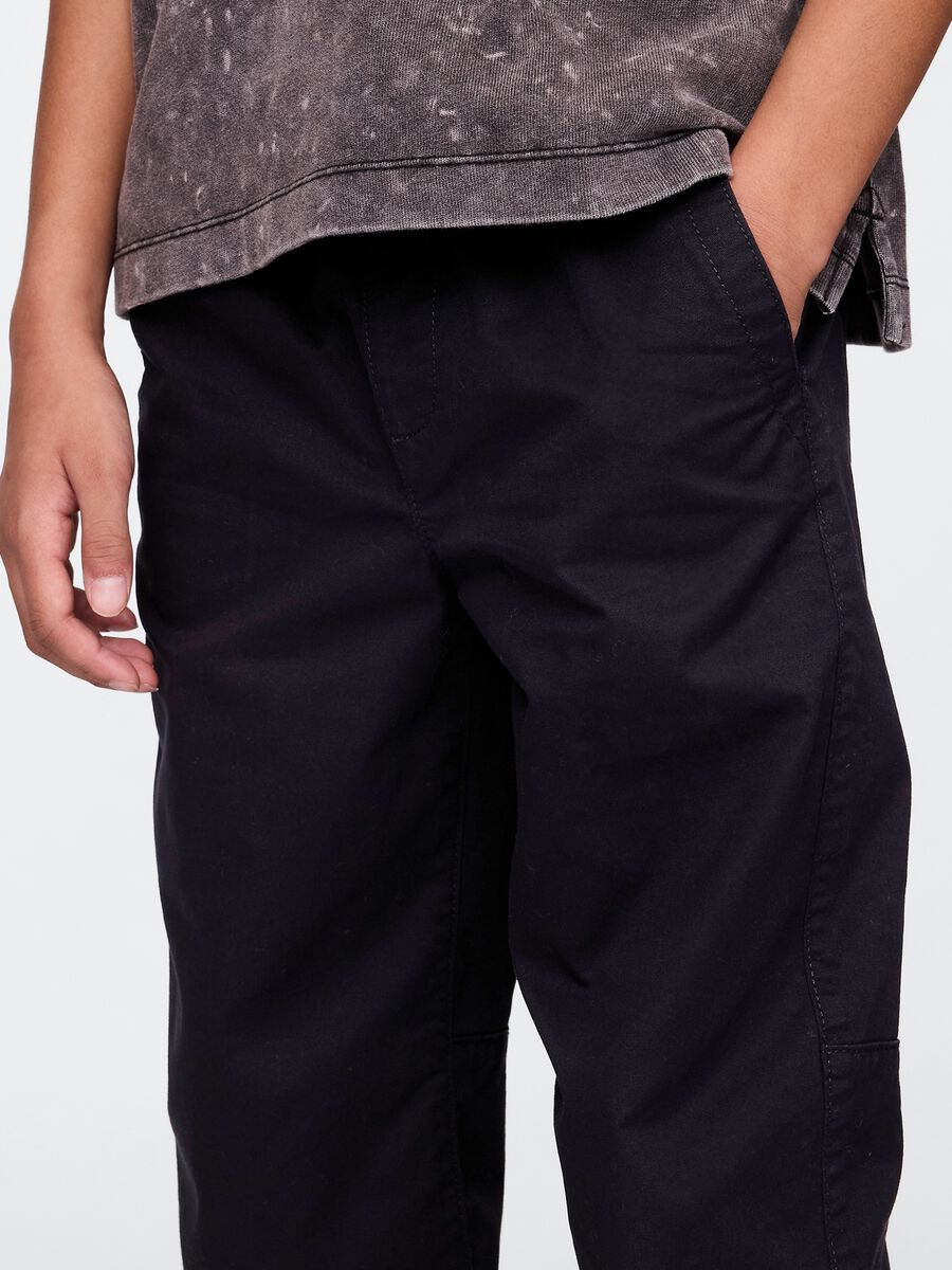 Pantaloni neri in cotone elasticizzato_3