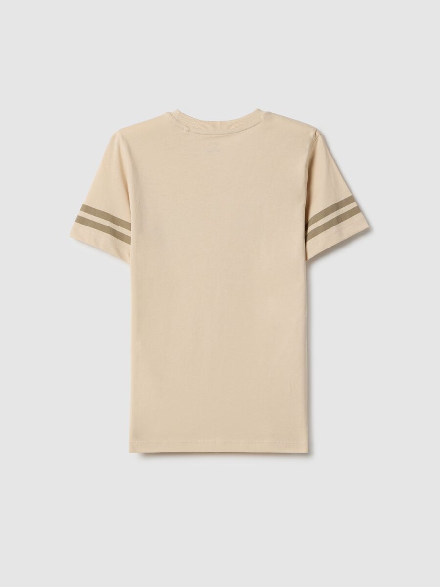 T-shirt in puro cotone beige da ragazzo regular fit con scritta New York_1