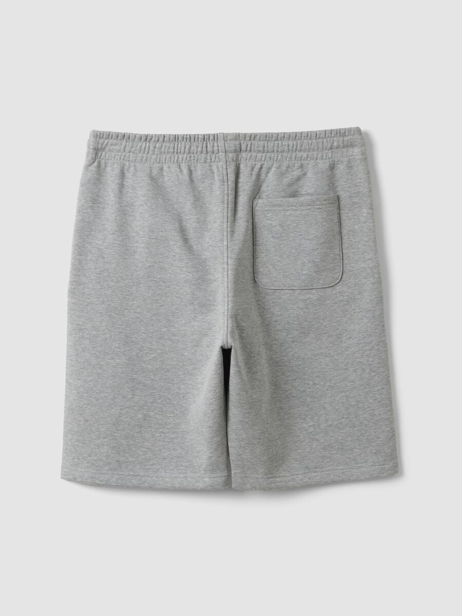 Grey cotton-blend shorts with elasticated waist, regular fit_6