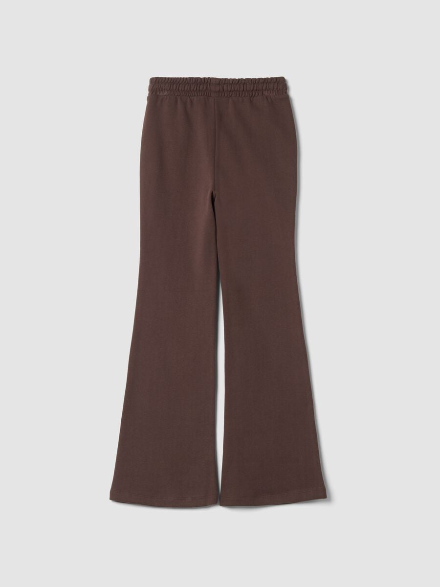 Brown flared trousers in pure organic cotton_2