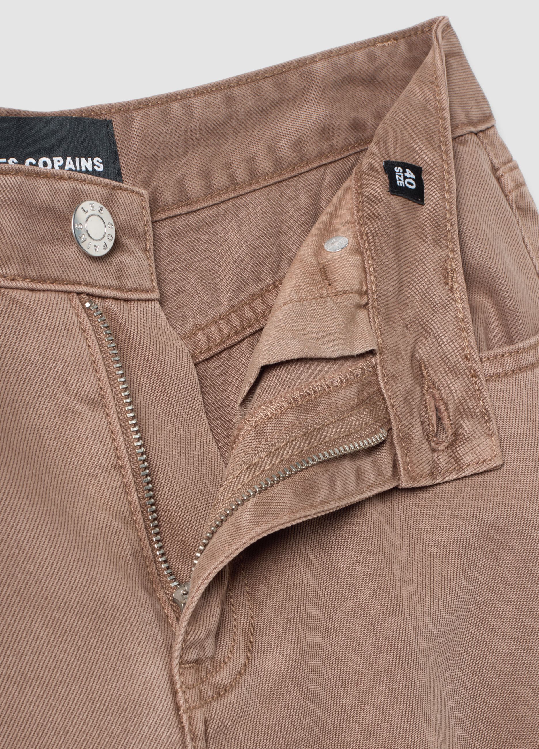 Brown wide-leg jeans in pure lyocell