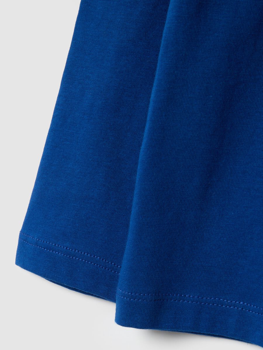 Children's long sleeve blue T-shirt in pure cotton, oversized fit_3