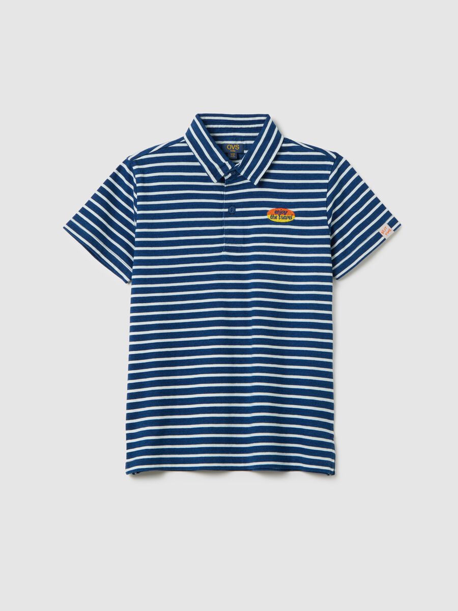 Children's multicolor striped polo in pure cotton regular fit_0