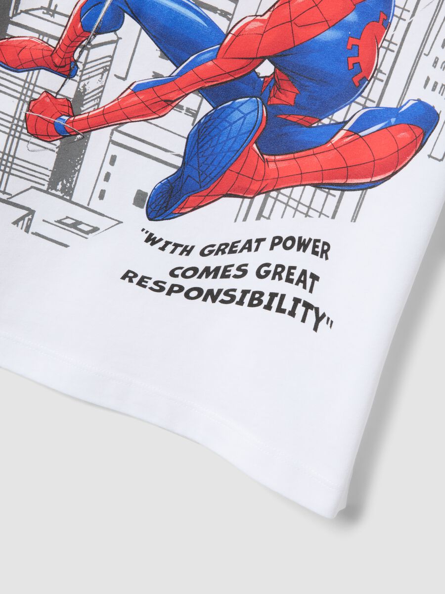 T-shirt in puro cotone bianco da bambino oversize fit con Spiderman_2