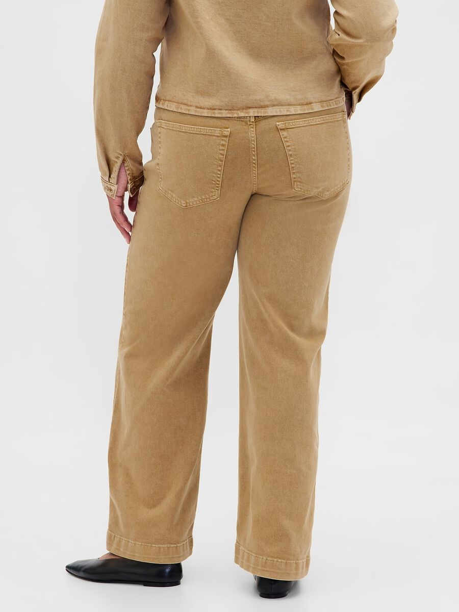 Beige Stretch Denim Trousers_5
