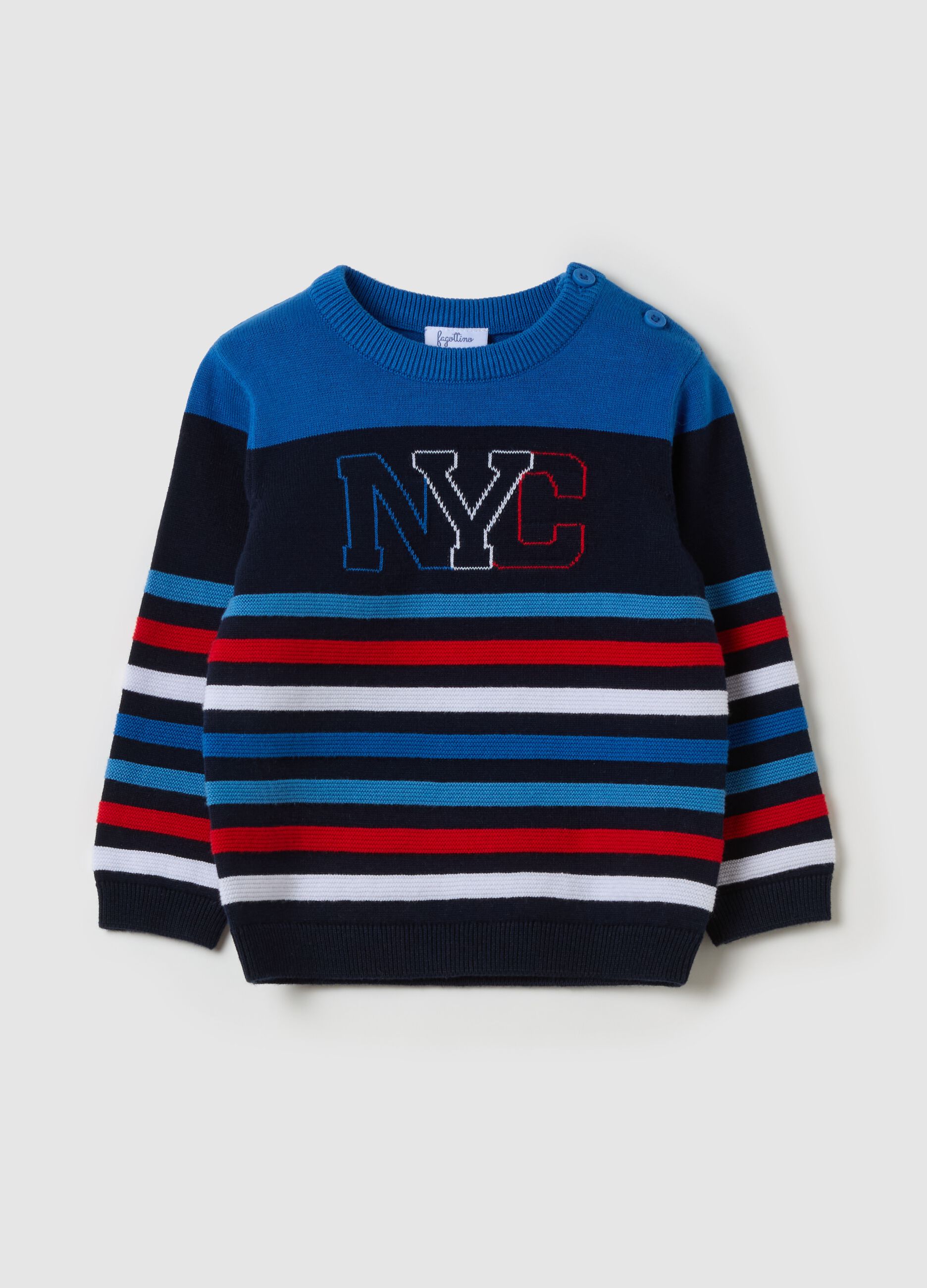 Pullover a righe con lettering "NYC"