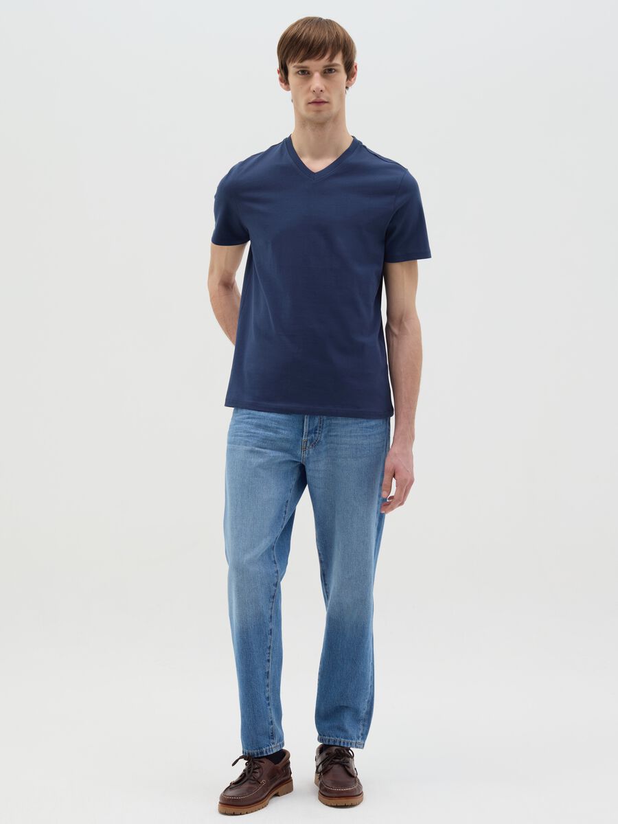 Organic cotton T-shirt with V neck_1