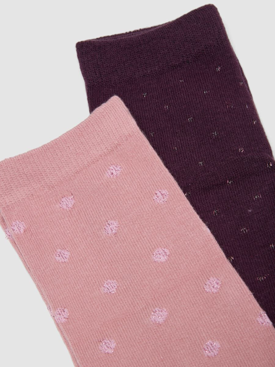 Tripack di calze viola scuro, rosa chiaro e marrone scuro in cotone organico elasticizzato_1