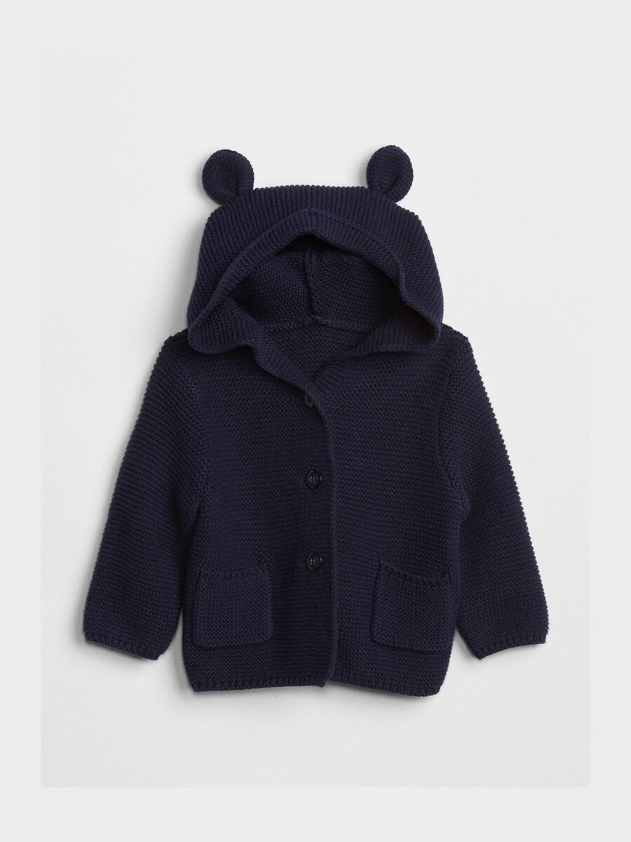 Knitted cardigan with hood and ears_1