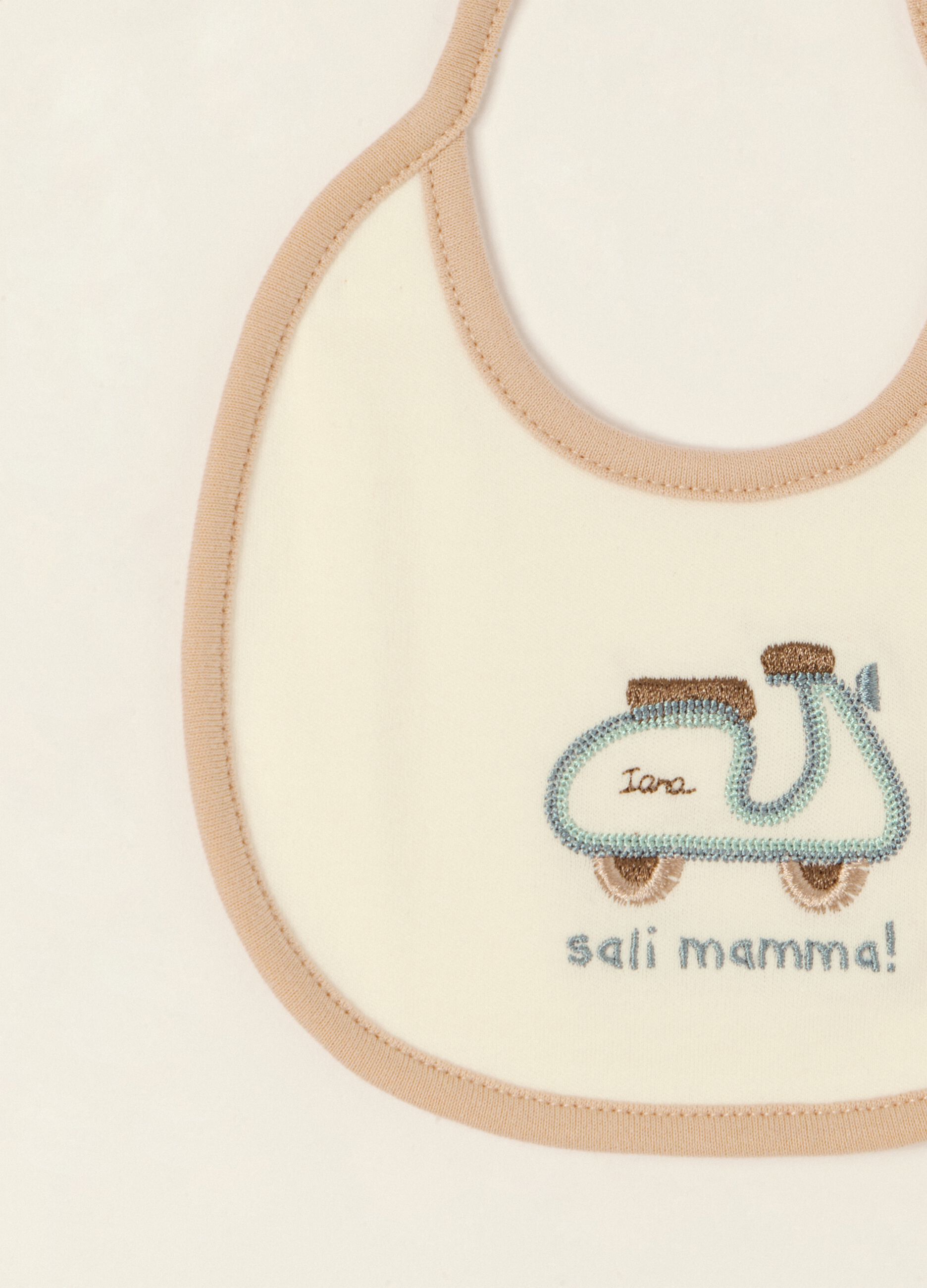 Two-pack of multicolour printed baby bibs in pure cotton