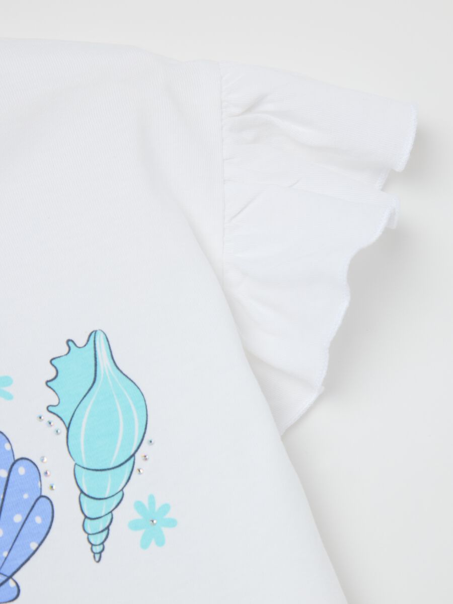 White cotton T-shirt with print_3
