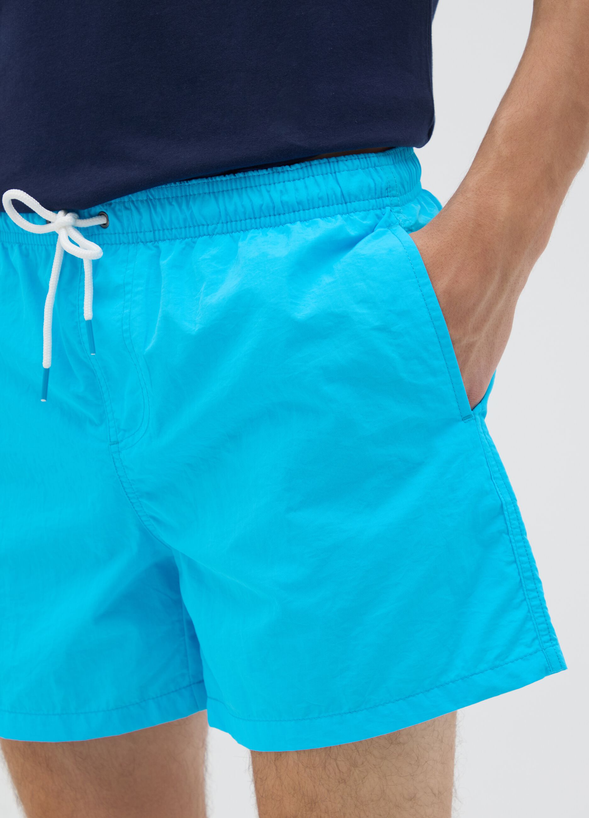 Boxer mare da uomo in misto azzurro regular fit
