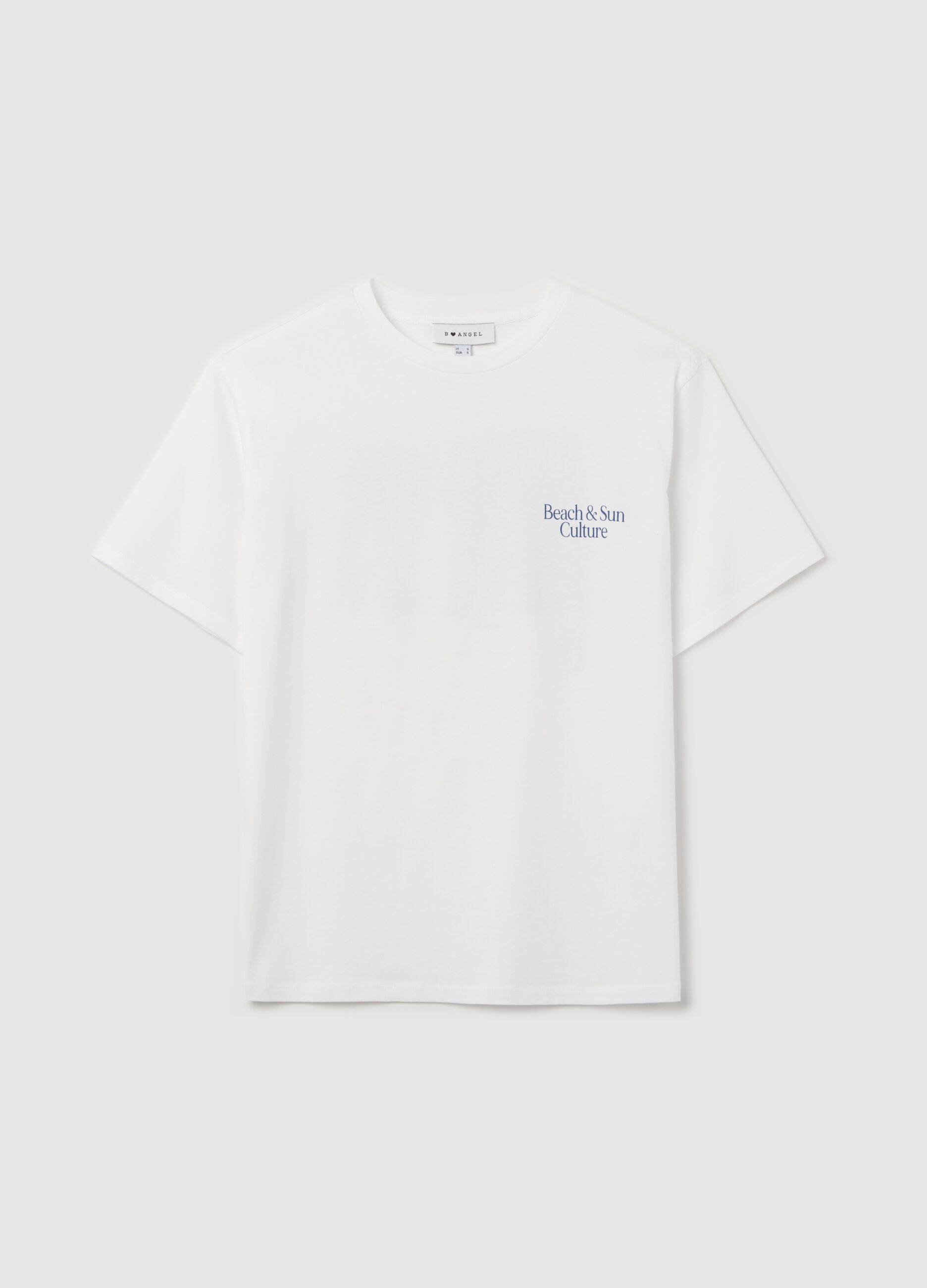 White cotton T-shirt with city print