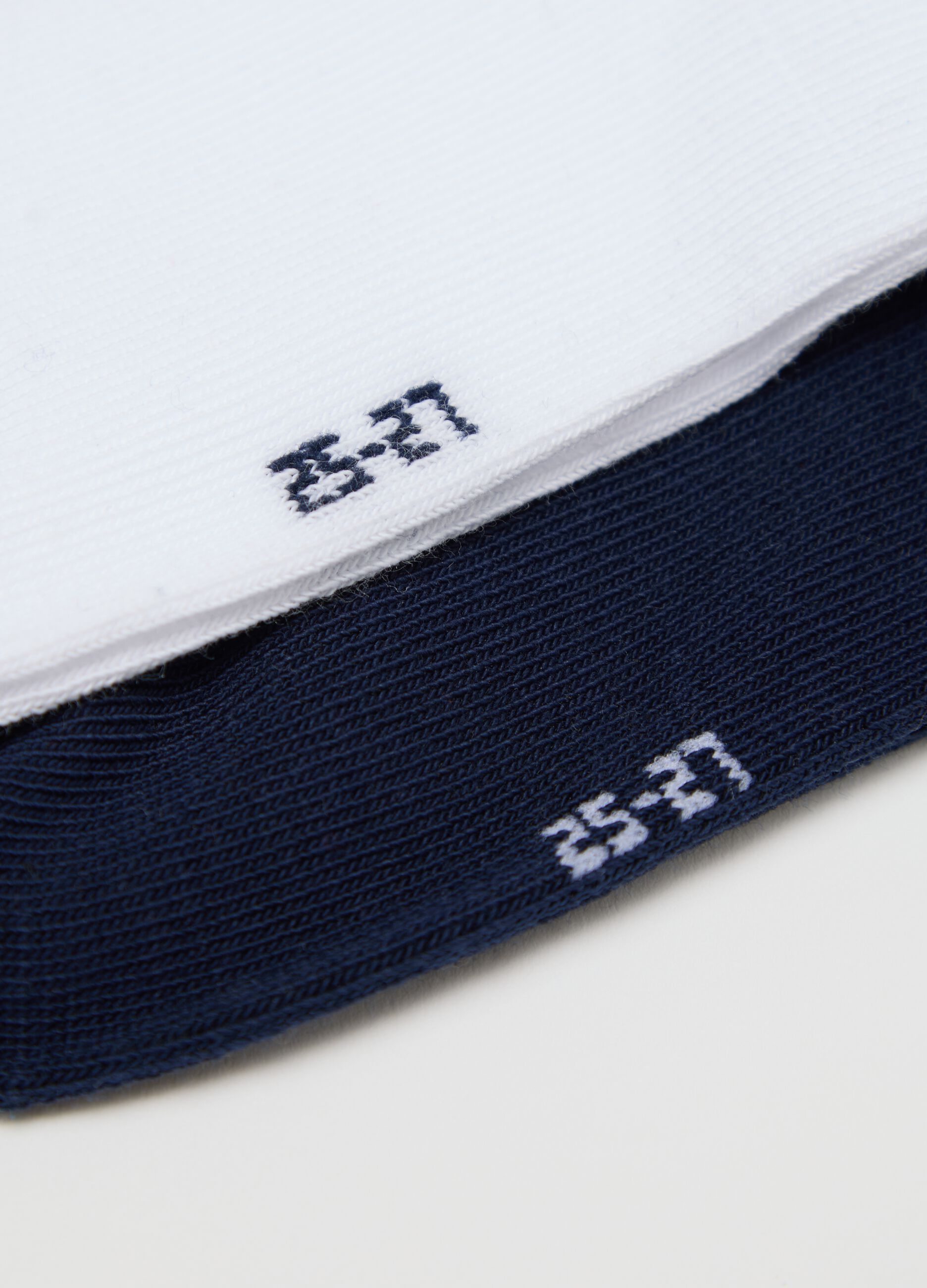 Five-pair pack white and light blue stretch shoe liners