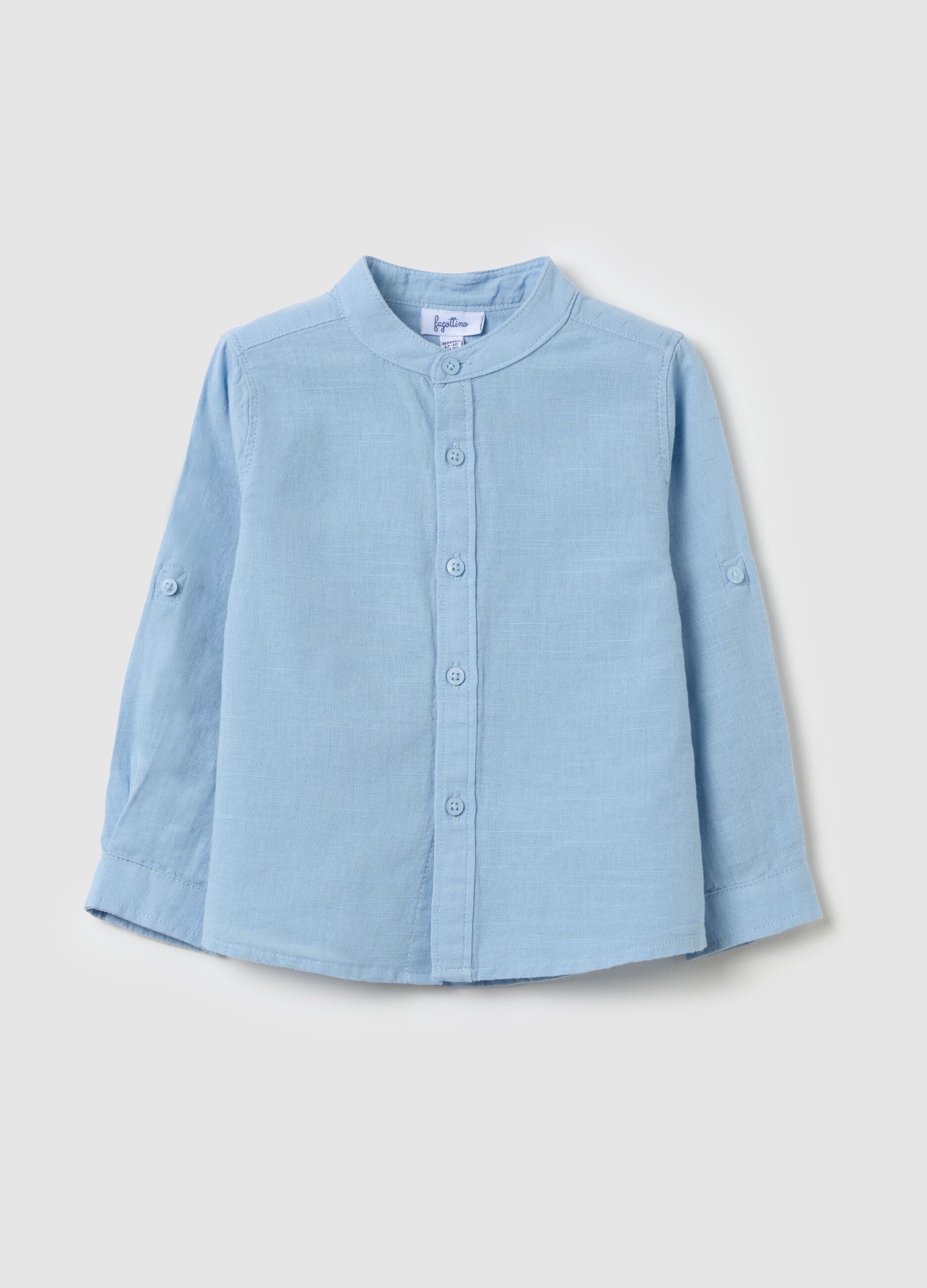 Camicia con colletto alla coreana