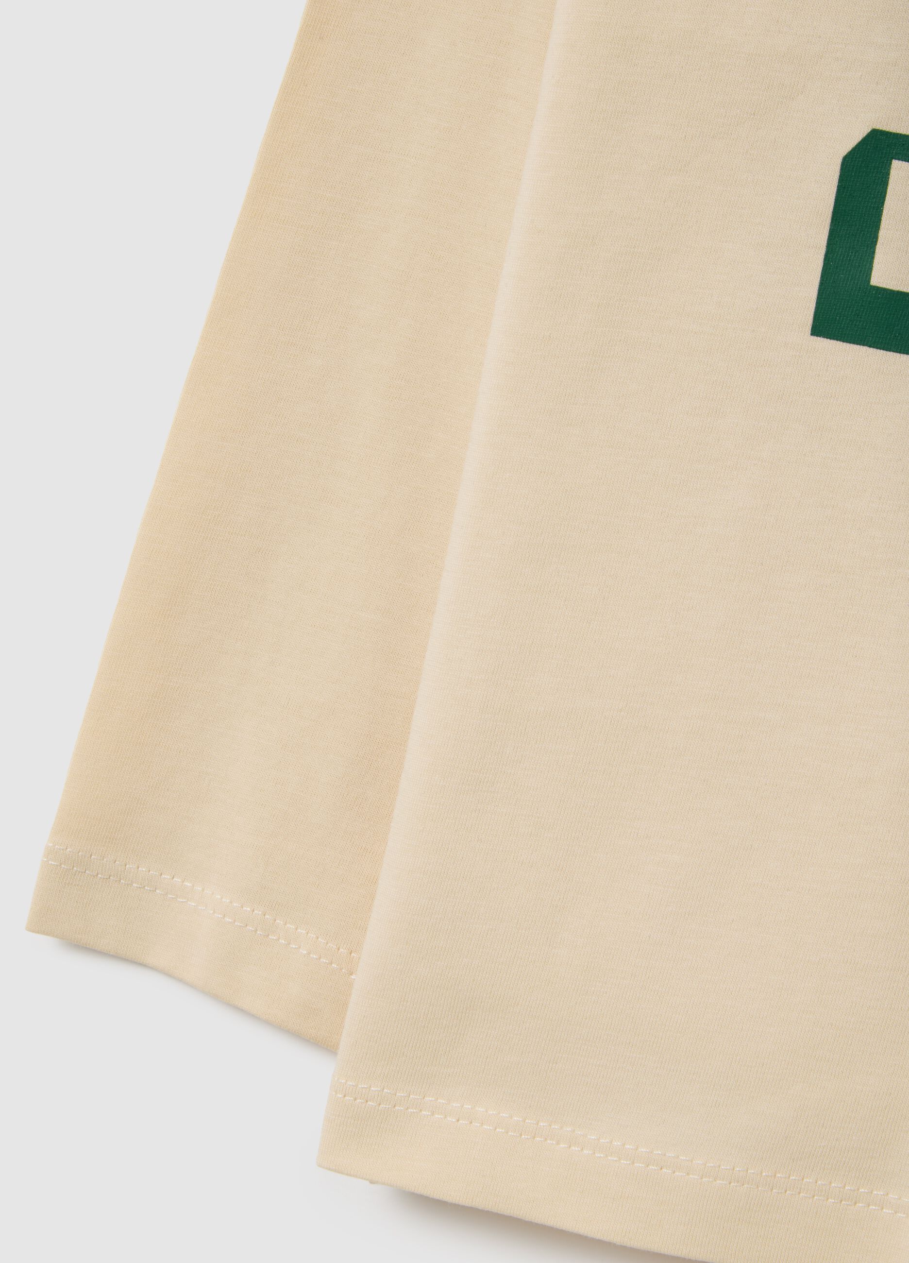 Children's beige pure cotton regular fit t-shirt