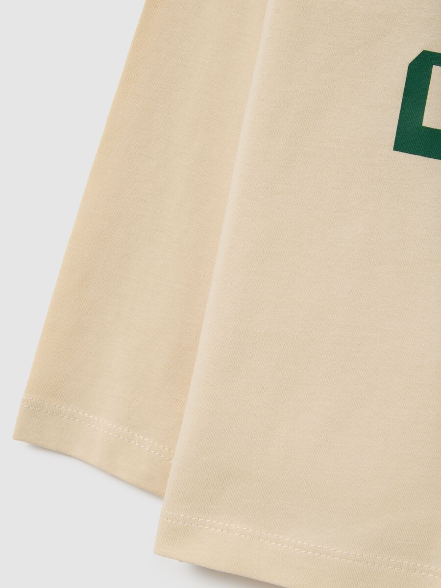 Children's beige pure cotton regular fit t-shirt_3