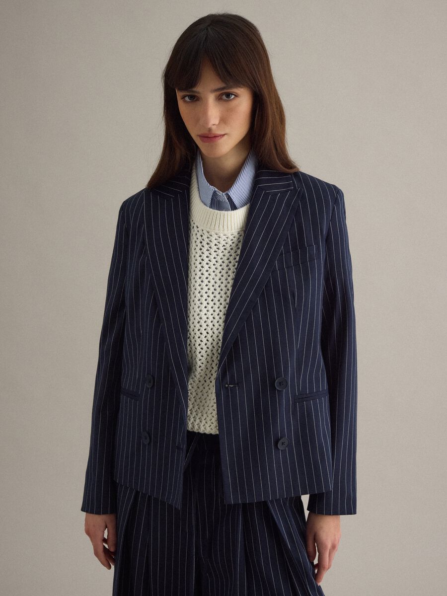 Blazer a righe multicolor regular fit_1