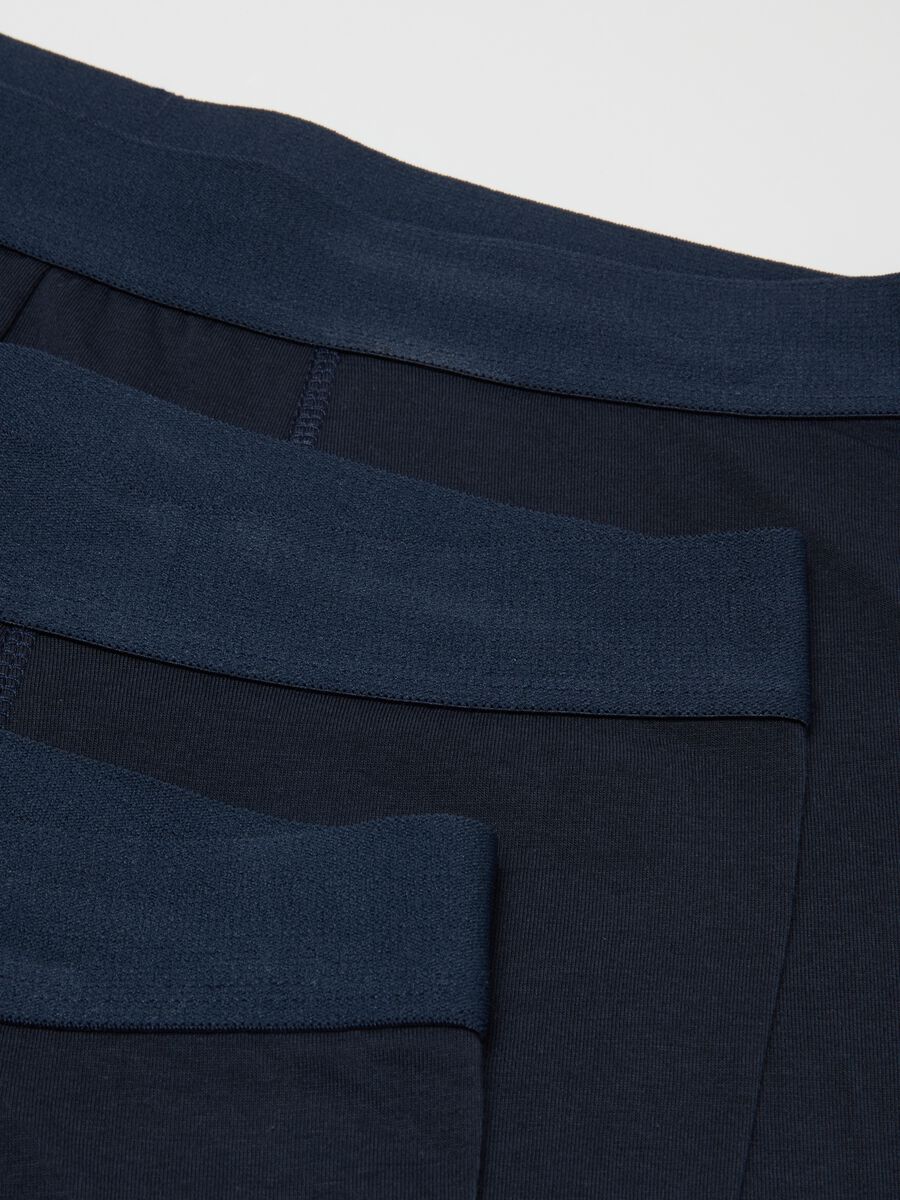 Tripack of blue boxer shorts in stretch cotton regular fit_5