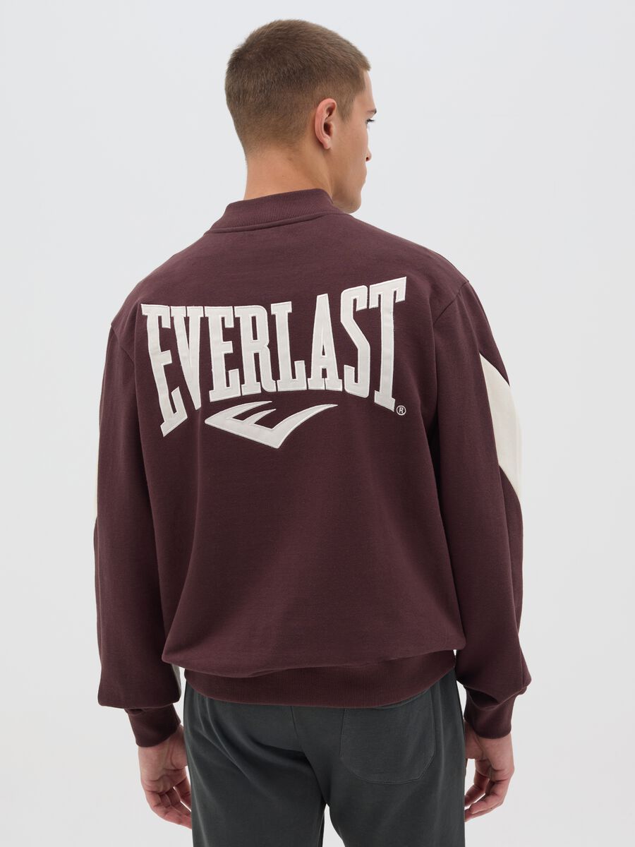 Fleece bomber jacket with logo print_2
