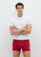 Regular fit red stretch cotton boxer with Christmas print_0