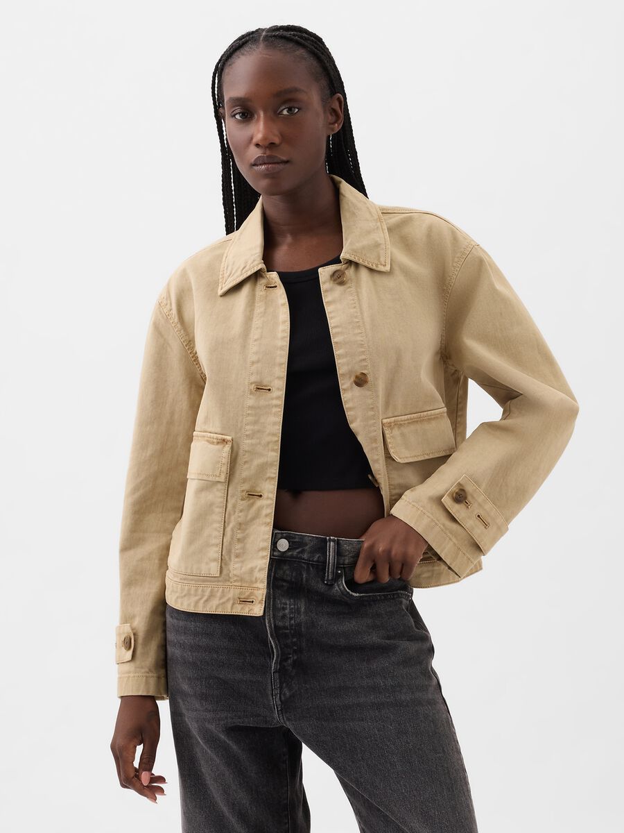 Utility shacket in cotton_0