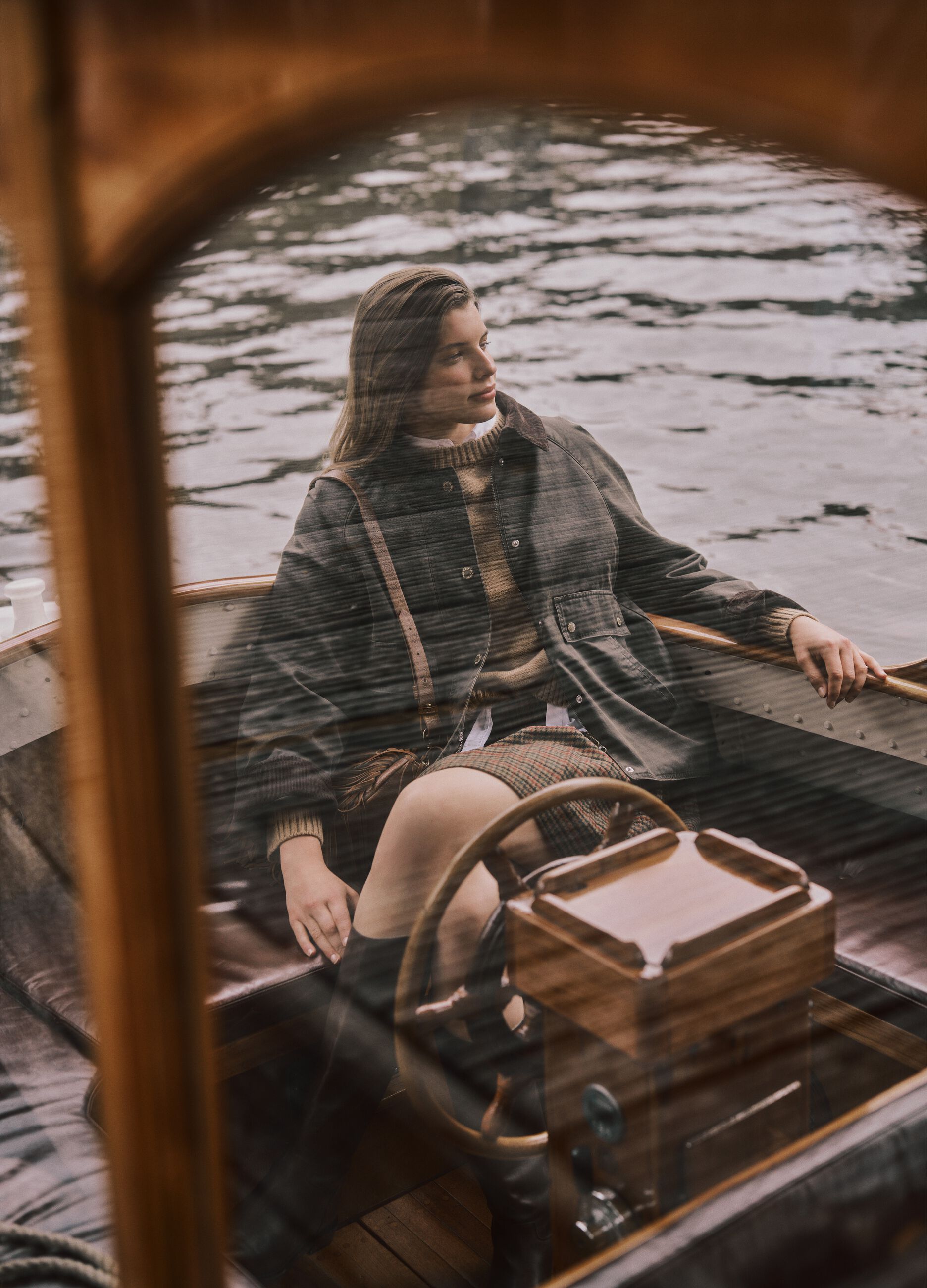 Multicoloured cotton blend jacket with buttons and zip