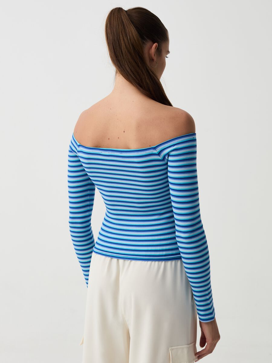 Striped T-shirt with drop shoulders_2