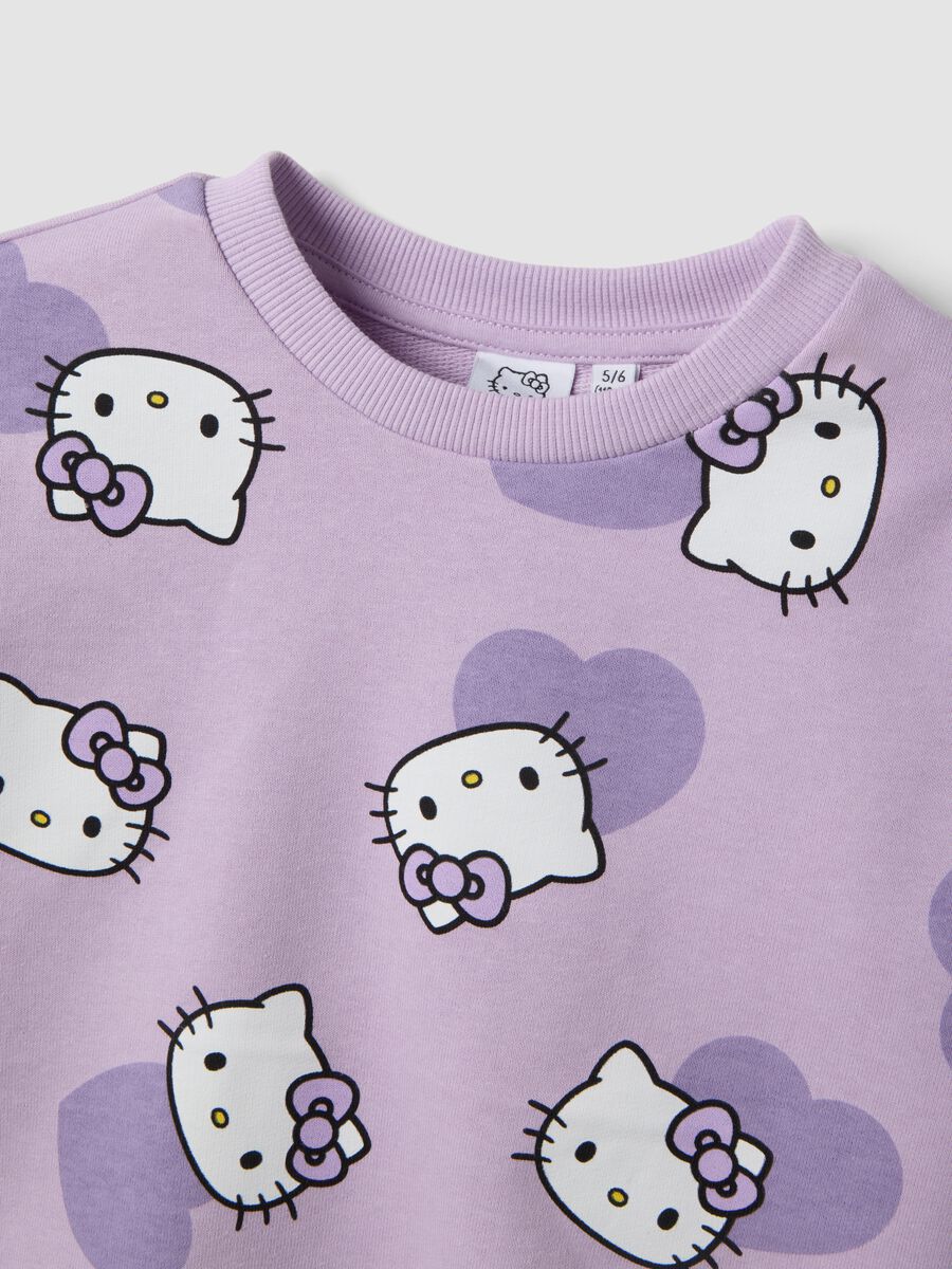 Girls' regular fit purple cotton blend sweatshirt with Hello Kitty_2